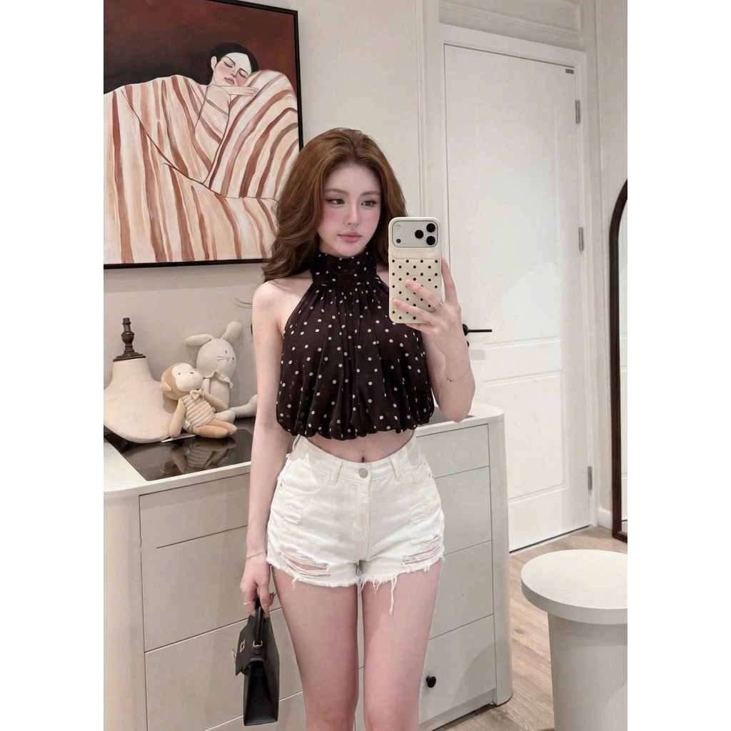 𝐀𝐛𝐨𝐮𝐭 𝐦𝐨𝐨𝐧 | ÁO YẾM CHẤM BI HỞ LƯNG
