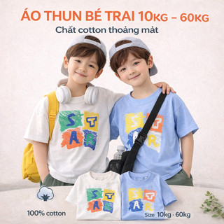 Áo Thun Bé Trai Bé Gái Size Đại - Chất Cotton Mềm Mịn Thoáng Mát - Thời Trang Trẻ Em Moonbe - Áo Phông Cộc Tay STAR