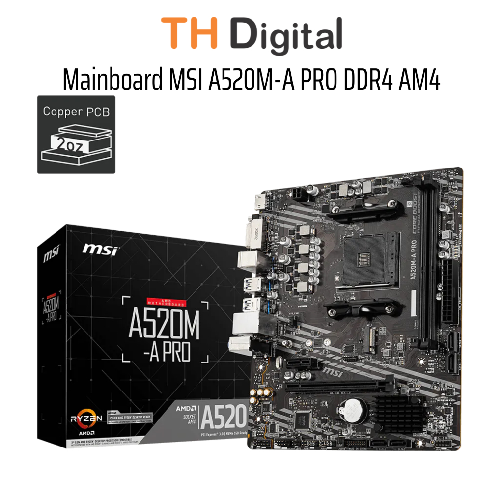 Mainboard MSI A520M-A PRO DDR4 AM4 - Hàng chính hãng