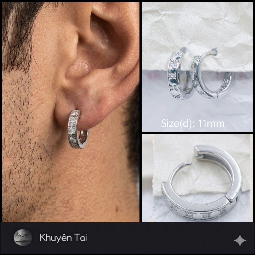 Khuyên tai Unisex chất liệu Xuping sáng bóng