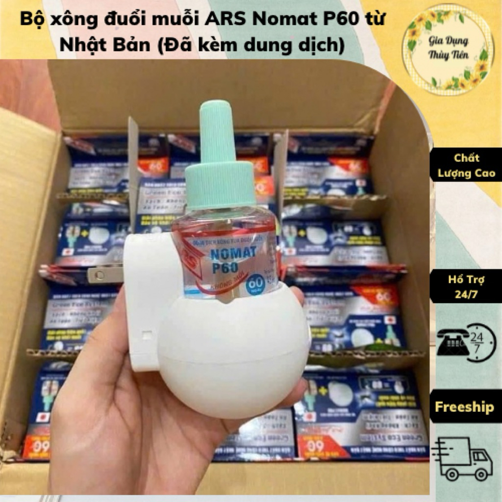 Bộ xông đuổi muỗi ARS Nomat P60 từ Nhật Bản (Đã kèm dung dịch)
