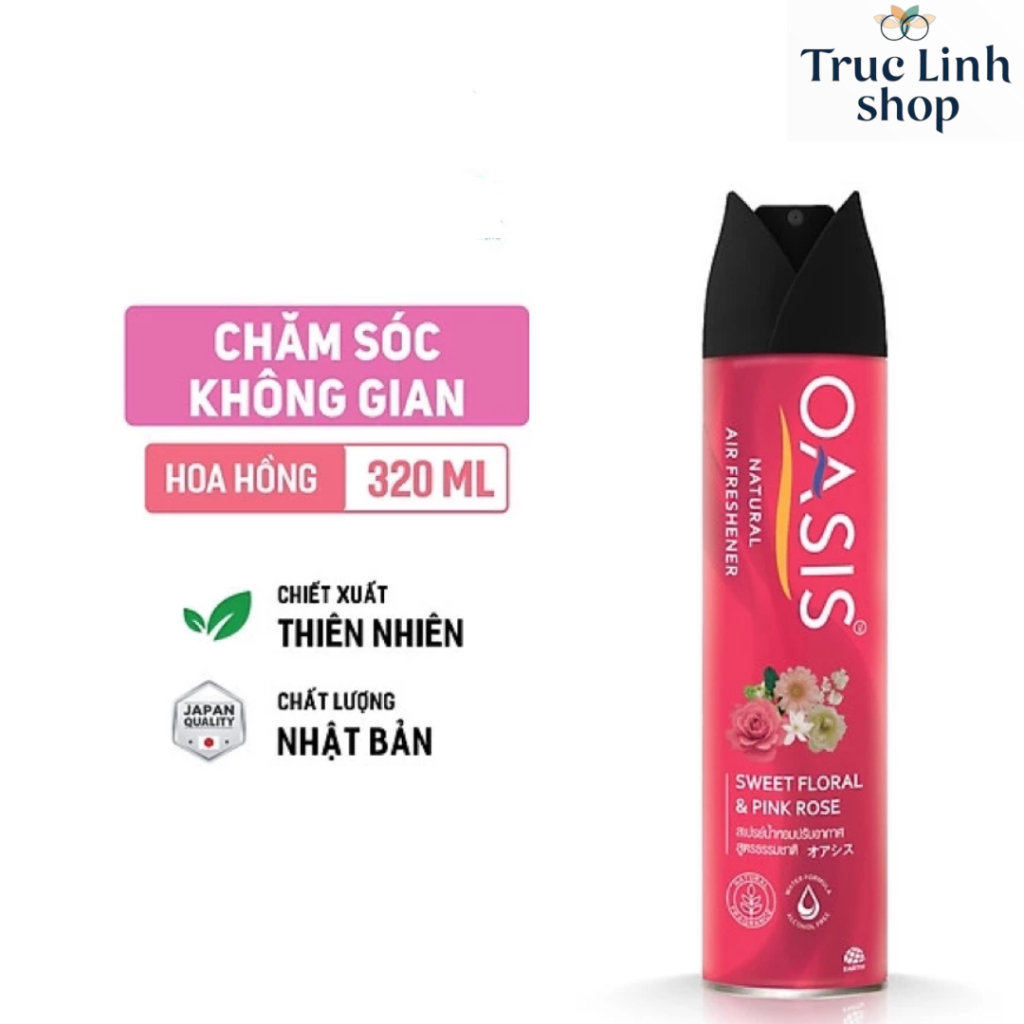 Xịt Phòng Oasis Natural 320ml chiết xuất thiên nhiên