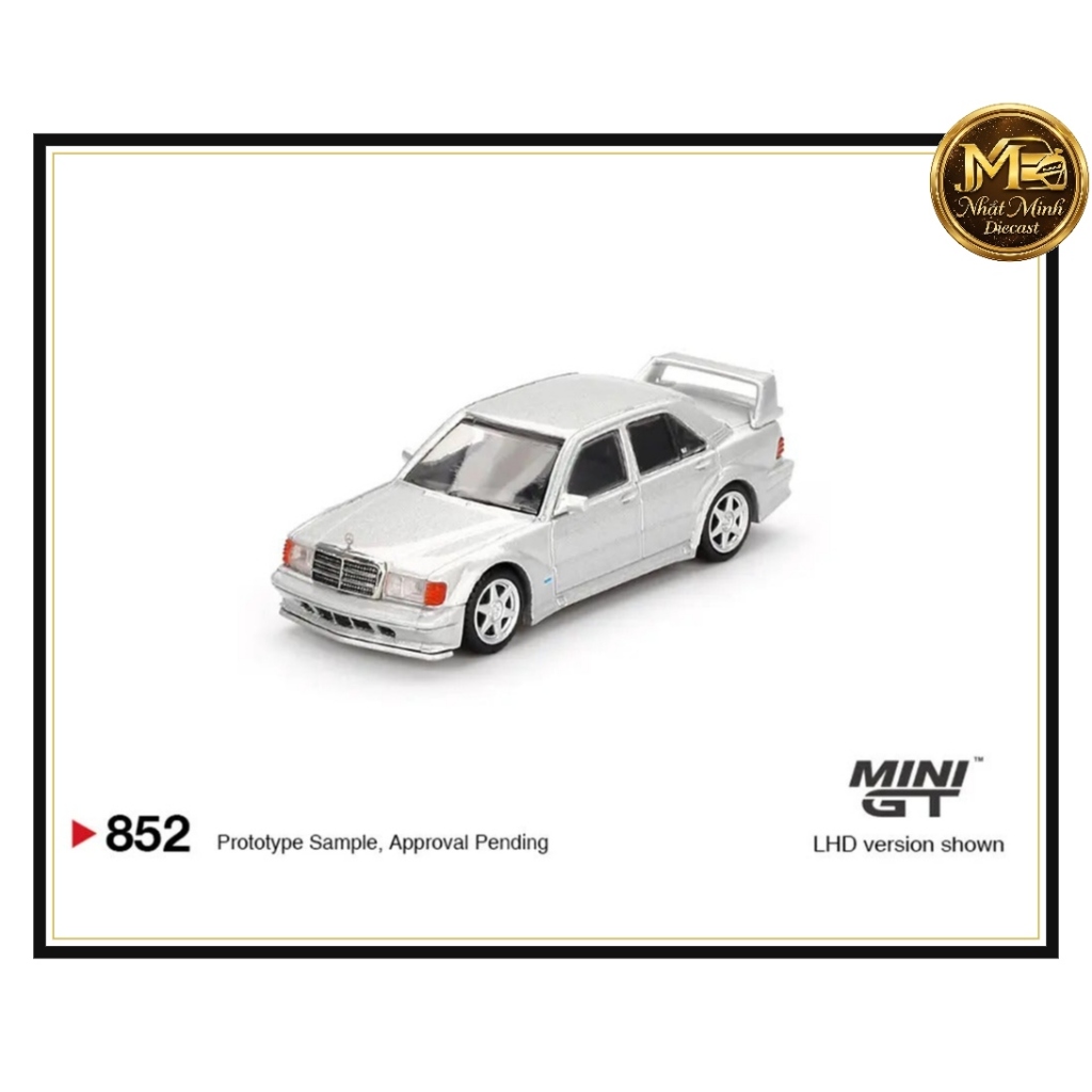 Mô hình xe Mercedes-Benz 190E 2.5-16 Evolution II Astral Silver 1:64 MiniGT MGT00852-BL - Bản Card
