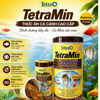(Xả hàng)Thức Ăn Cá Cảnh Tetra Min Flakes – Cám dạng lá cho cá Nhiệt Đới, Tăng Màu & Đề Kháng cho cá cảnha