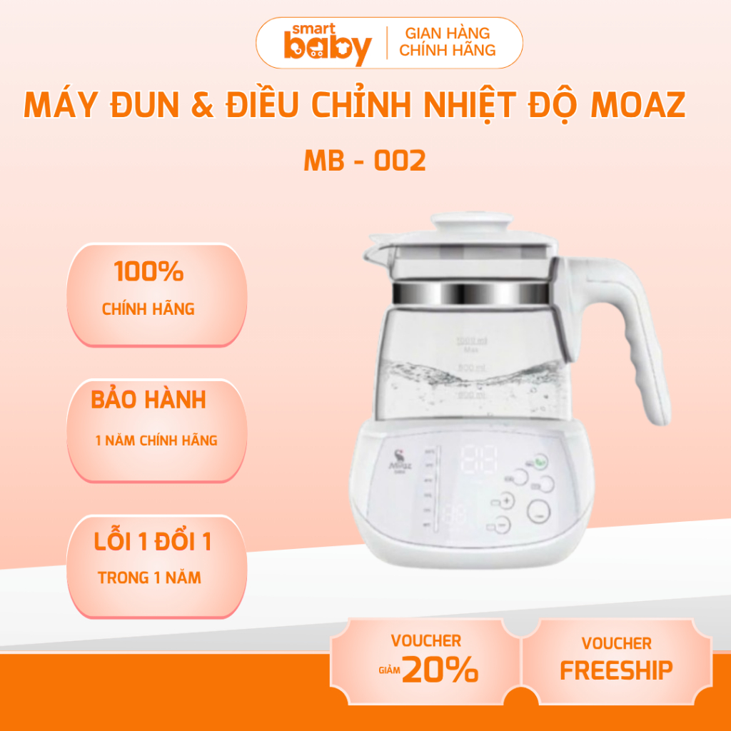 Máy Đun Nước Điều Chỉnh Nhiệt Độ Pha Sữa Moaz Bebe MB002