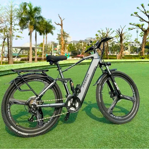 Xe Đạp Trợ Lực Điện Phoenix M16 400W – Pin 48V 15Ah | Shimano 21 Cấp | Giảm Xóc Kép