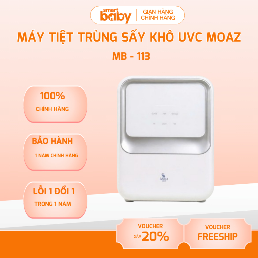 Máy tiệt trùng sấy khô UVC Moaz Bebe MB113