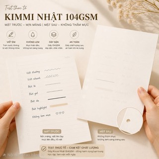 Ruột Sổ B5 9 Lỗ – Giấy Kimmi Nhật 100gsm – Mịn, Dày, Không Lem Mực – Tệp 45 Tờ