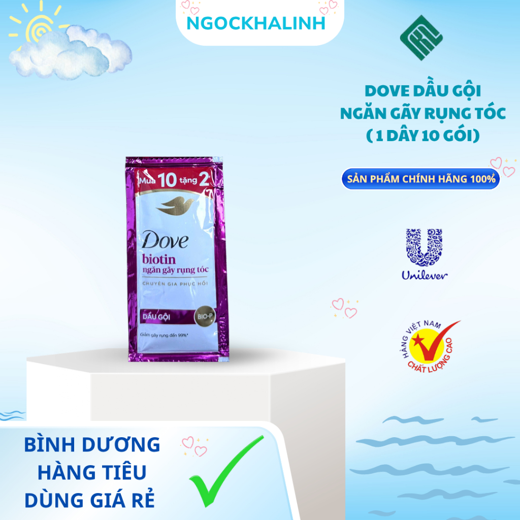 Dầu gội Dove ngăn gãy rụng tóc ( 1 dây 10 gói)