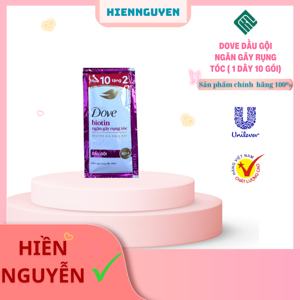 Dầu gội Dove Ngăn Gãy Rụng Tóc gói 6g (1 dây 10 gói)