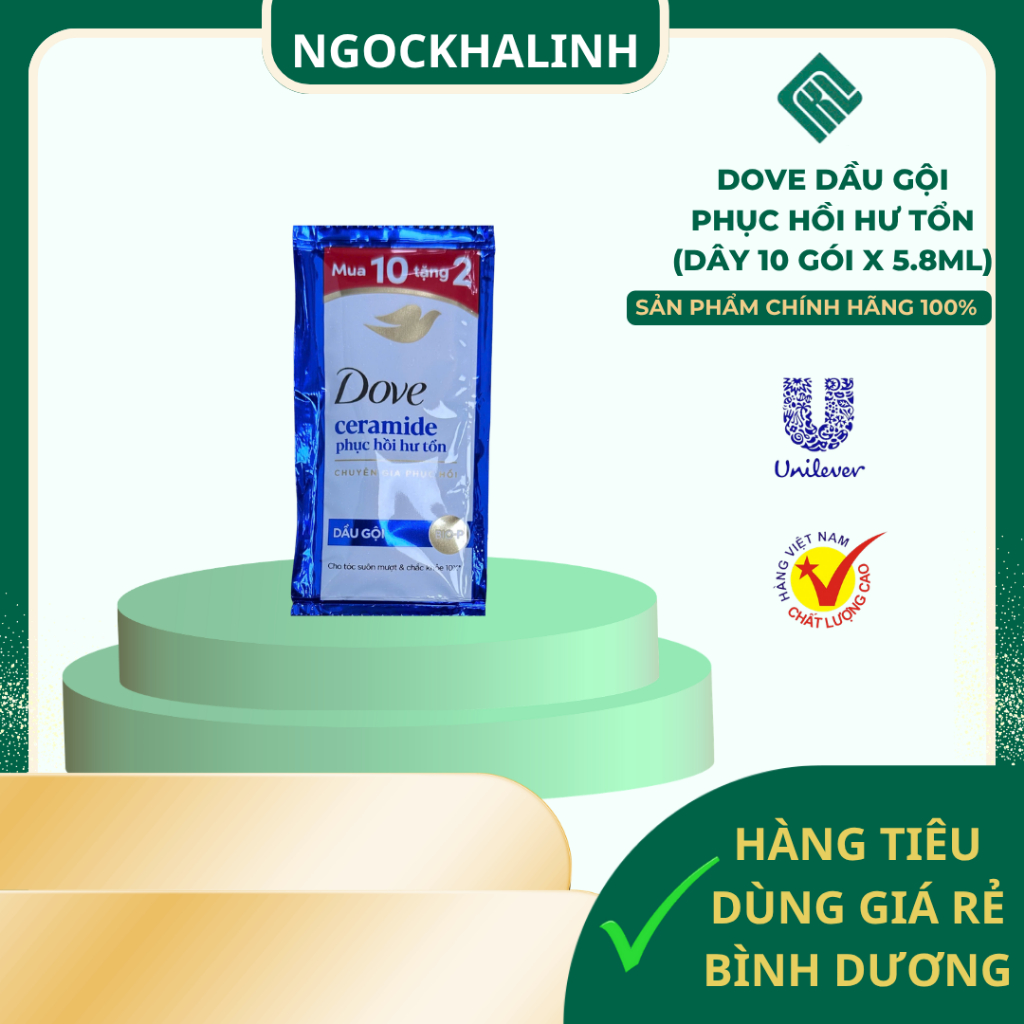 Dầu gội Dove phục hồi hư tổn dây 10 gói