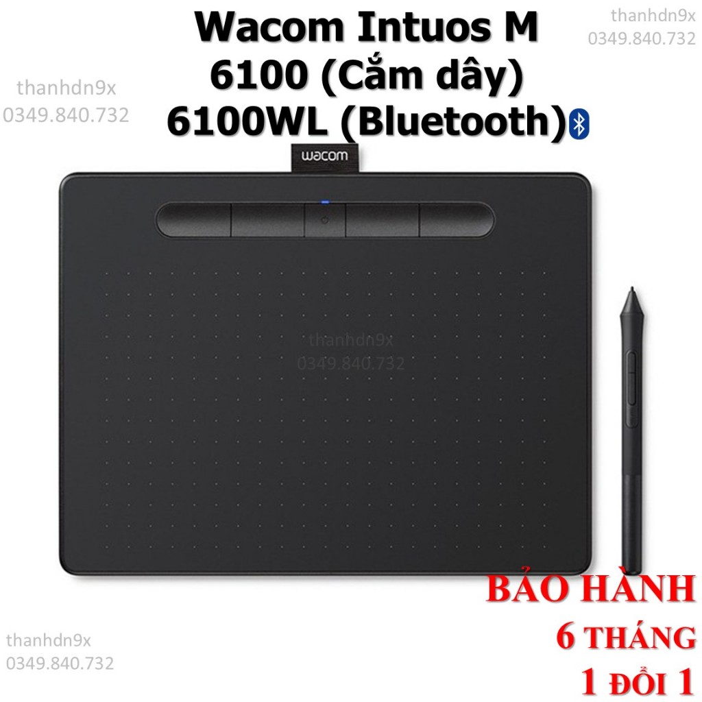 Bảng Vẽ Điện Tử Wacom Intuos M CTL-6100WL 6100 Chính hãng 6100 bluetooth không dây 4100