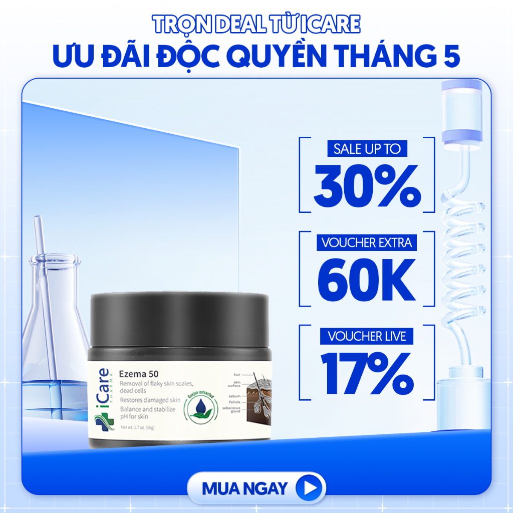 Cao Bôi Ezema 50 | Hủ 50gr | Thương Hiệu iCare Pharma