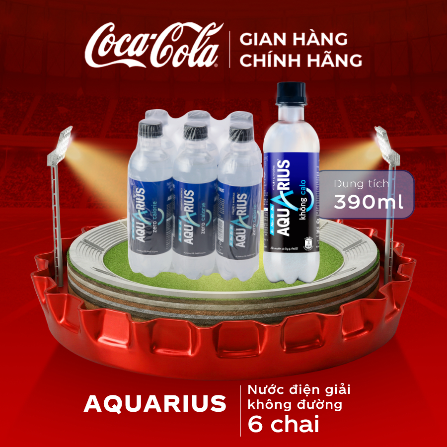 Lốc 6 Chai Nước Điện Giải Bù Khoáng Không Đường Aquarius Zero 390ml/Chai Sale 5.5_SP