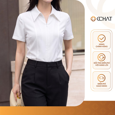Áo Sơ Mi Nữ 𝐂𝐂𝐇𝐀𝐓 Dáng Ôm Có Khóa Kéo Maris Chất Liệu Mềm Mát 16FNT2114OT