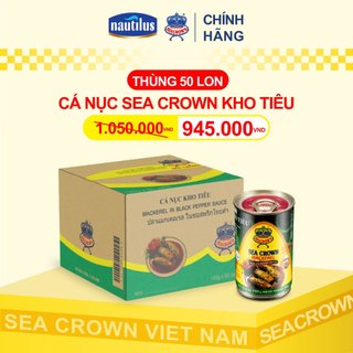 Thùng 50 lon - Cá Nục Kho Tiêu Sea Crown 155g