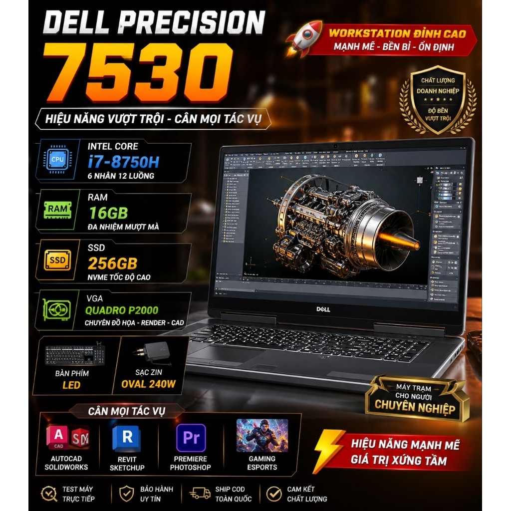 💻 Laptop WORKSTATION Dell Precision 7530 i7 8750h ram 16gb