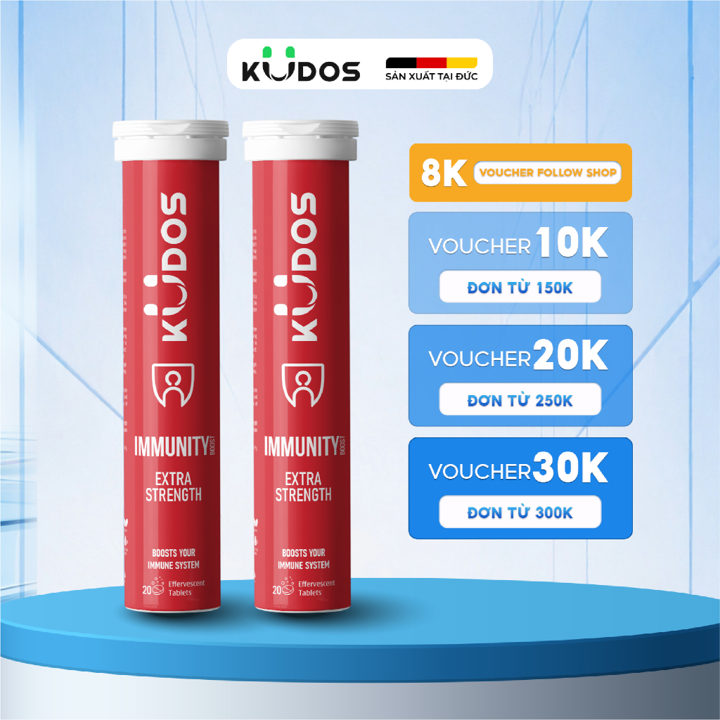 Combo 2 Tuýp Thực phẩm bảo vệ sức khỏe KUDOS IMMUNITY BOOST EXTRA  STRENGTH (20 viên/ tuýp)