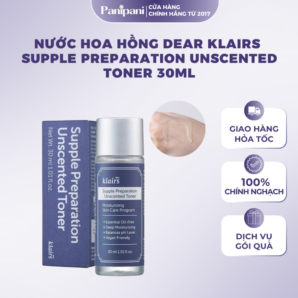 [MINI 30ML] Nước Hoa Hồng Không Mùi Klairs Supple Preparation Unscented Toner