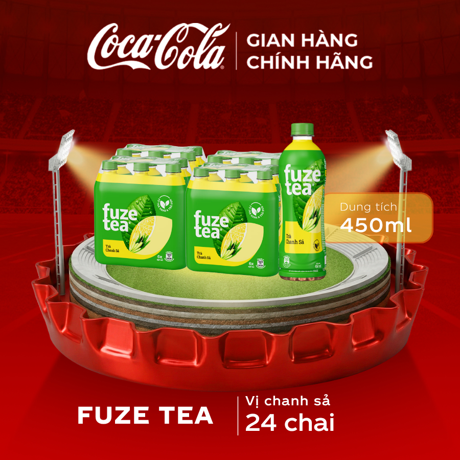 [LIVE] Lốc 24 Chai Trà Chanh Sả Fuze Tea 450ml/chai