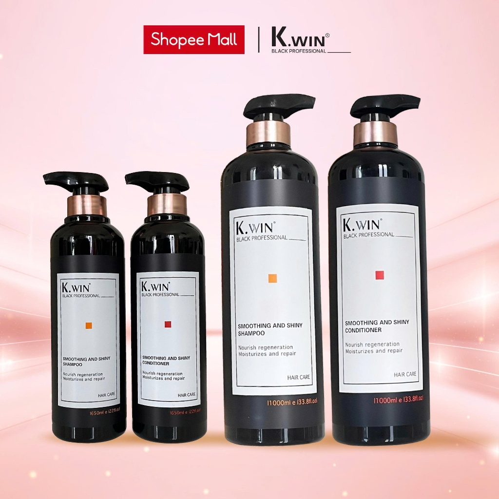 Bộ đôi dầu gội xả K.win mềm mượt, ngăn dầu 650ml - 1000ml