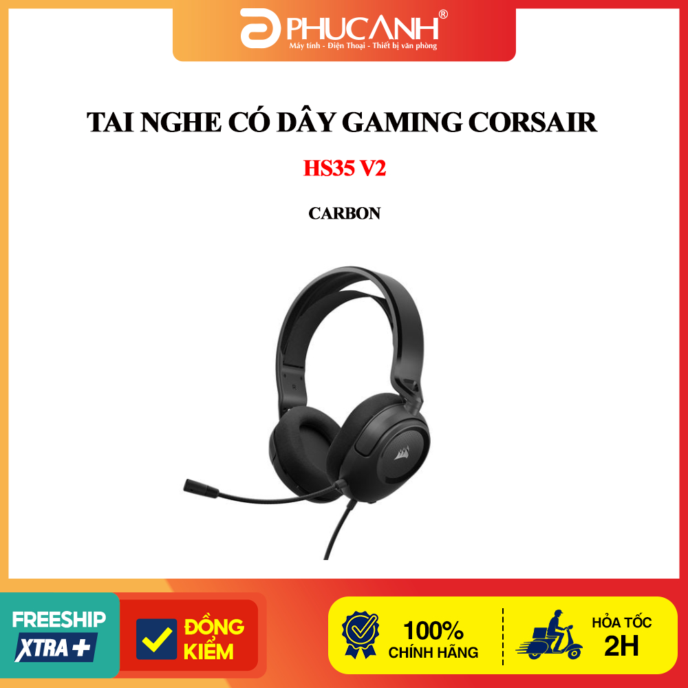 Tai nghe có dây Gaming Corsair HS35 V2 Carbon