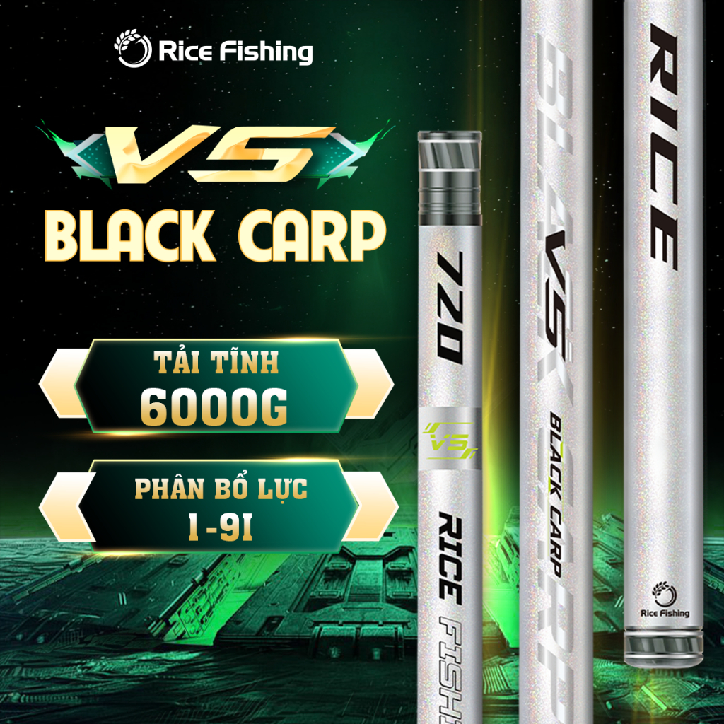 Cần câu đài săn hàng trắm đen V5 BLACK CARP RICE FISHING carbon 30T+40T CC-38