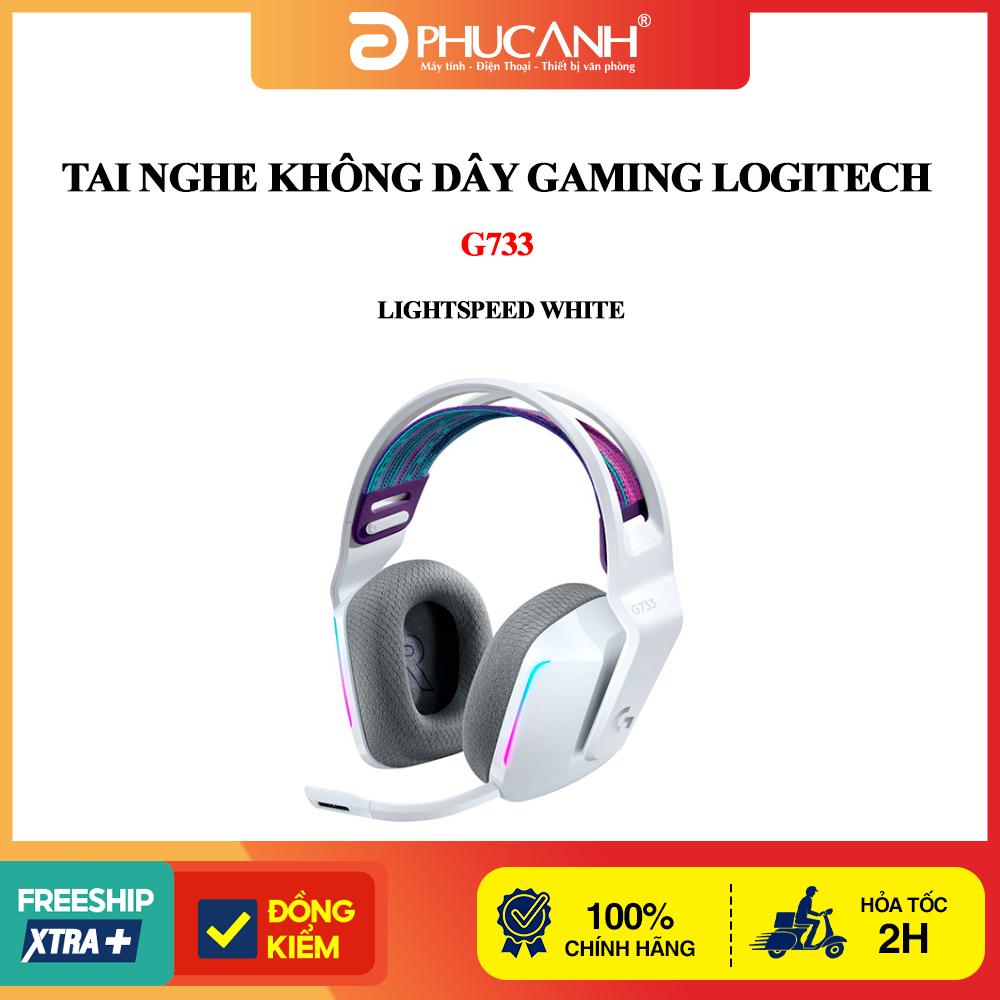 Tai nghe không dây Gaming Logitech G733 LIGHTSPEED White