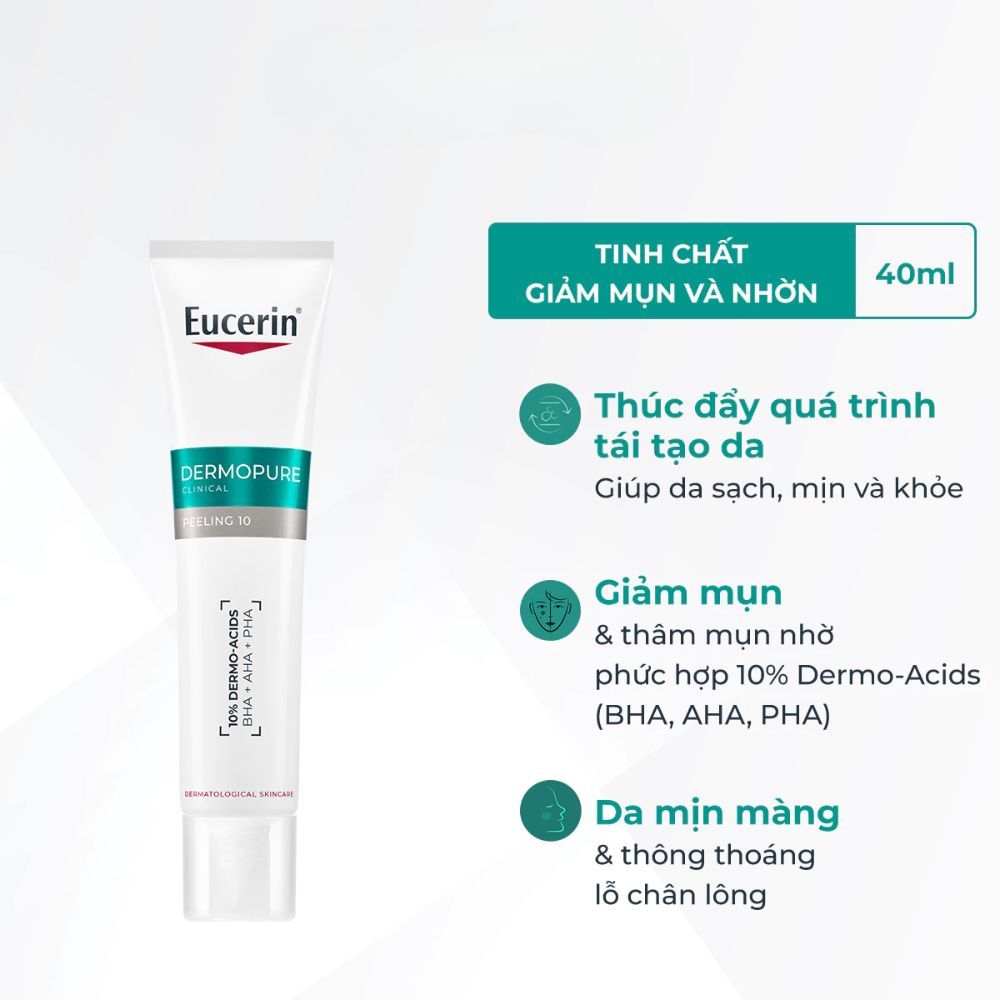 Ảnh 2 của Tinh chất Eucerin DermoPure Clinical Peeling 10 giảm mụn, nhờn và mờ thâm 40ml.