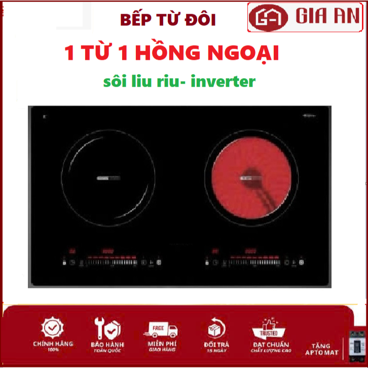 Bếp từ đôi Canzy/Bauer  BE 3008SI 2 từ/ be 3008SE 1 từ 1 hồng ngoại - i, BH 3 năm, hàng chính hãng