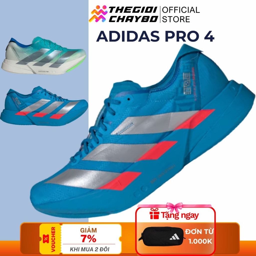 [voucher 20%] Giày Chạy Bộ Nam ADIDAS Adizero Adios Pro 4 - Sola Blue - Giày Thể Thao Nam Êm Nhẹ