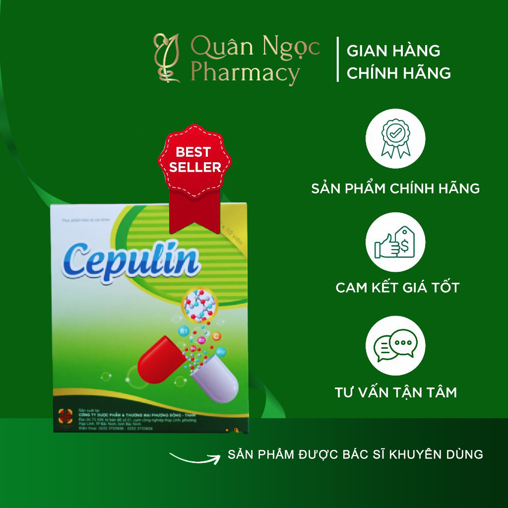[CHÍNH HÃNG] Cepulin - Thymomodulin (Hộp 10 vỉ x 10 viên) Hỗ trợ tăng cường sức đề kháng