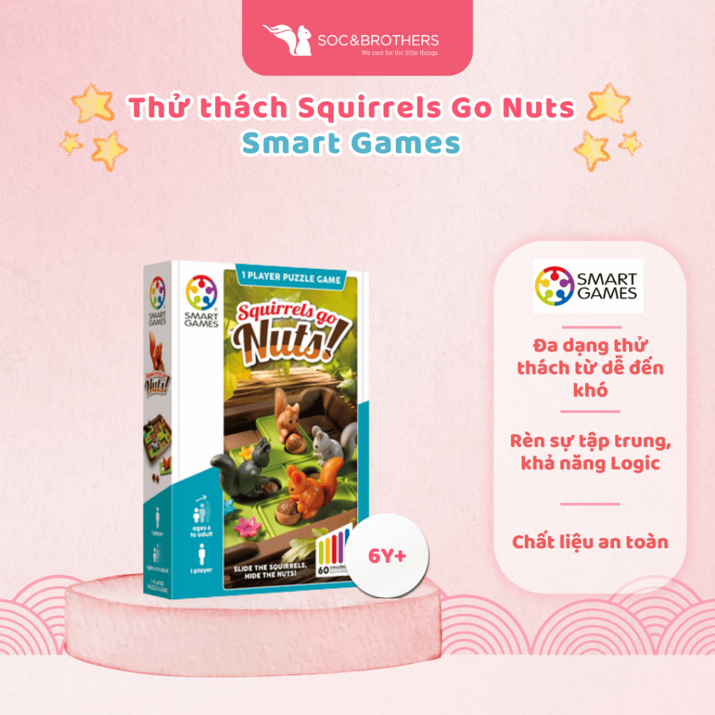 Đồ chơi trí tuệ SmartGames Thử thách Squirrels Go Nuts - socandbrothers