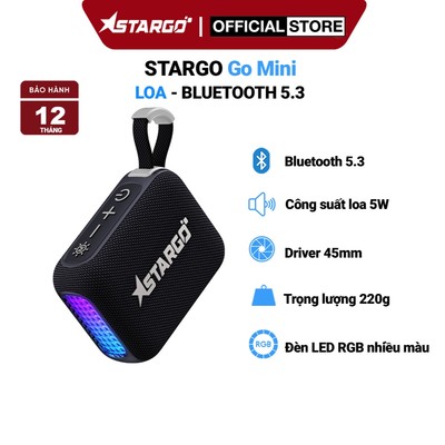 Loa Bluetooth StarGO Go Mini, tích hợp màng loa 45mm, hiệu ứng đèn Led RGB, Bluetooth 5.3