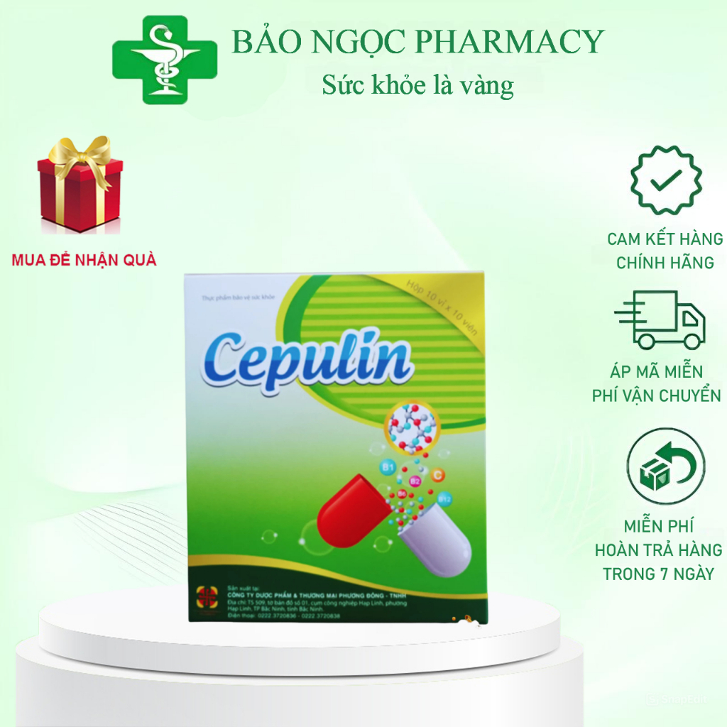 [CHÍNH HÃNG] Cepulin - Thymomodulin (Hộp 10 vỉ x 10 viên) Hỗ trợ tăng cường sức đề kháng