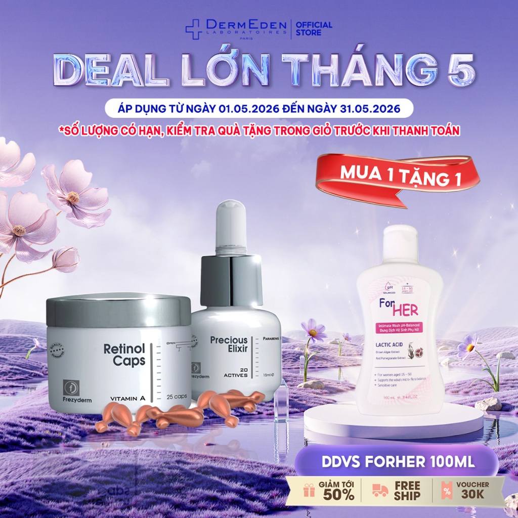 [HSD 8/2026] Combo chống lão hóa, làm đẹp da chuyên sâu Frezyderm Age Repair Set Retinol Caps + Prec