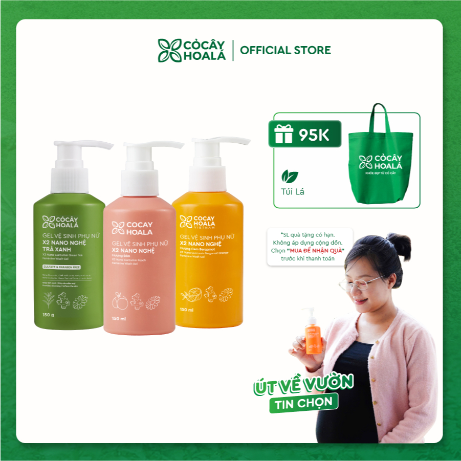 Dung Dịch Vệ Sinh Phụ Nữ Cỏ Cây Hoa Lá Gel x2 Nano Nghệ Làm Sạch Ngừa Vi Khuẩn 150ml Phù Hợp Cho Mẹ 