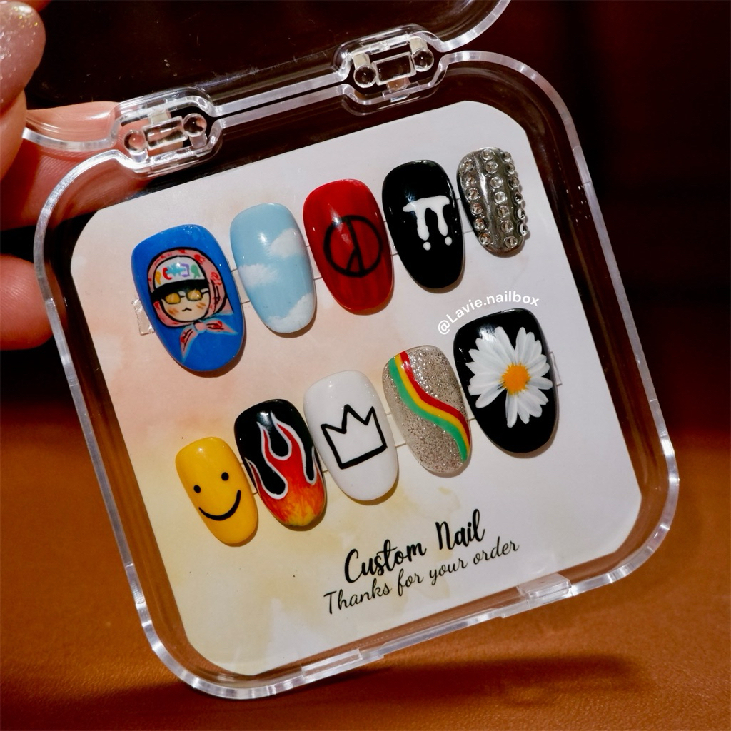 L015 NAIL BOX THIẾT KẾ - NAIL GDRAGON - NAIL GD HOA CÚC