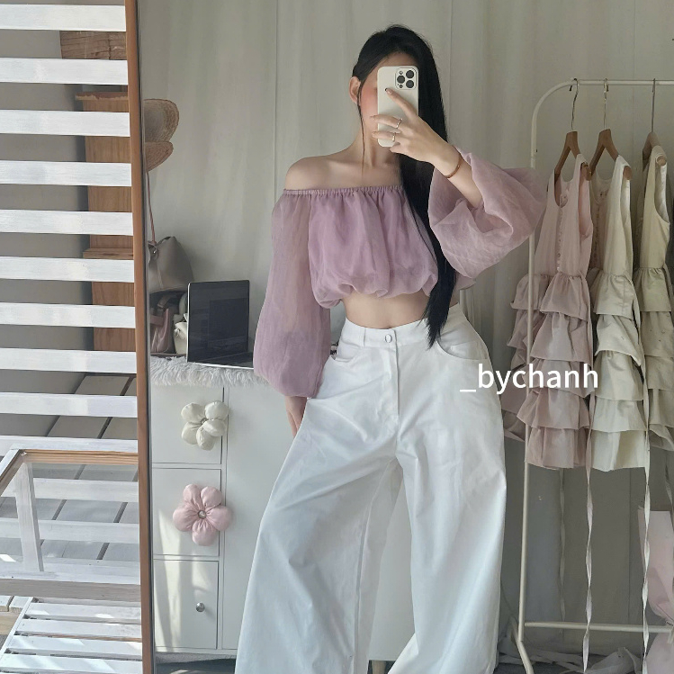 𝐛𝐲𝐂𝐡𝐚𝐧𝐡 - Set Áo Trễ Vai + Quần