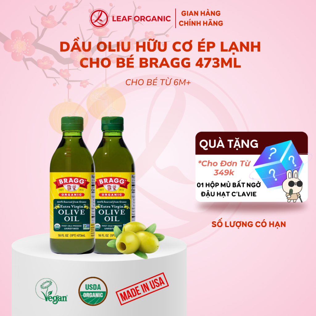DẦU OLIU HỮU CƠ ÉP LẠNH BRAGG 473ML