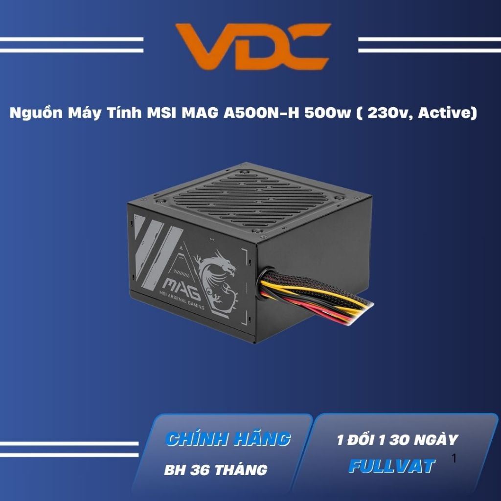 Nguồn máy tính MSI MAG A500N-H (500W/ ATX/ Đen)