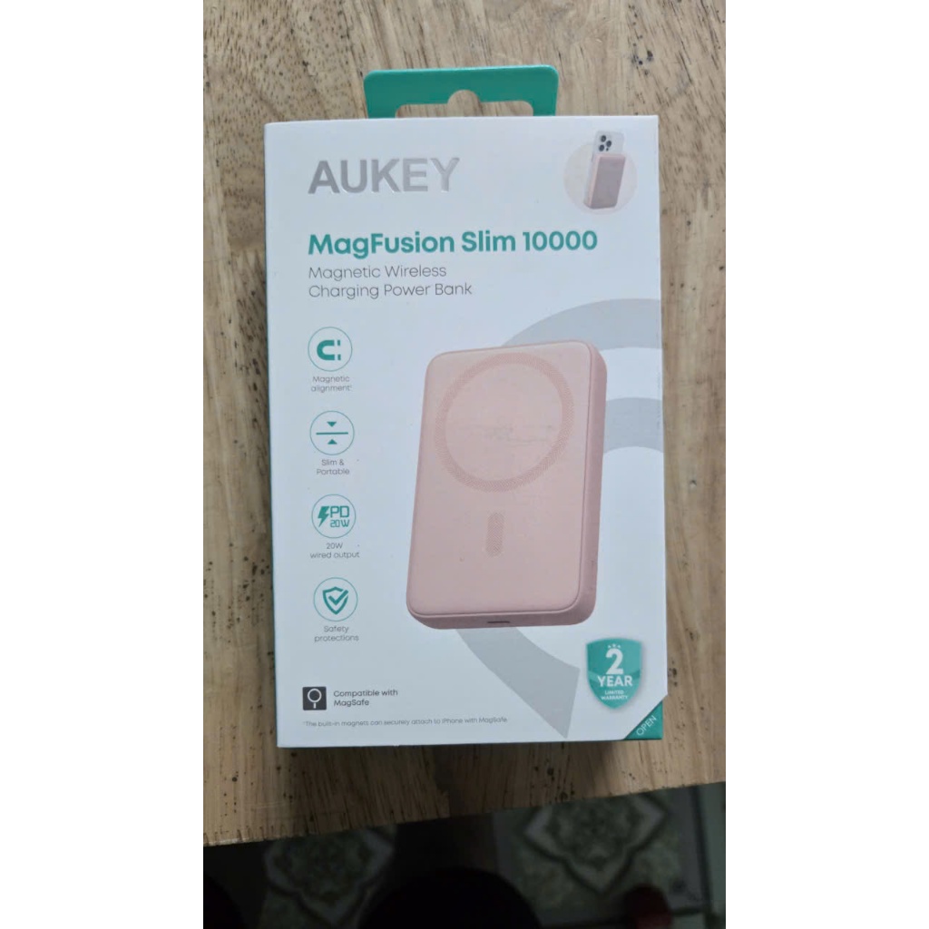 Pin Dự Phòng Aukey PB-MS04 Magfusion Slim 10000mAh Công Suất 20W - Hàng Chính Hãng