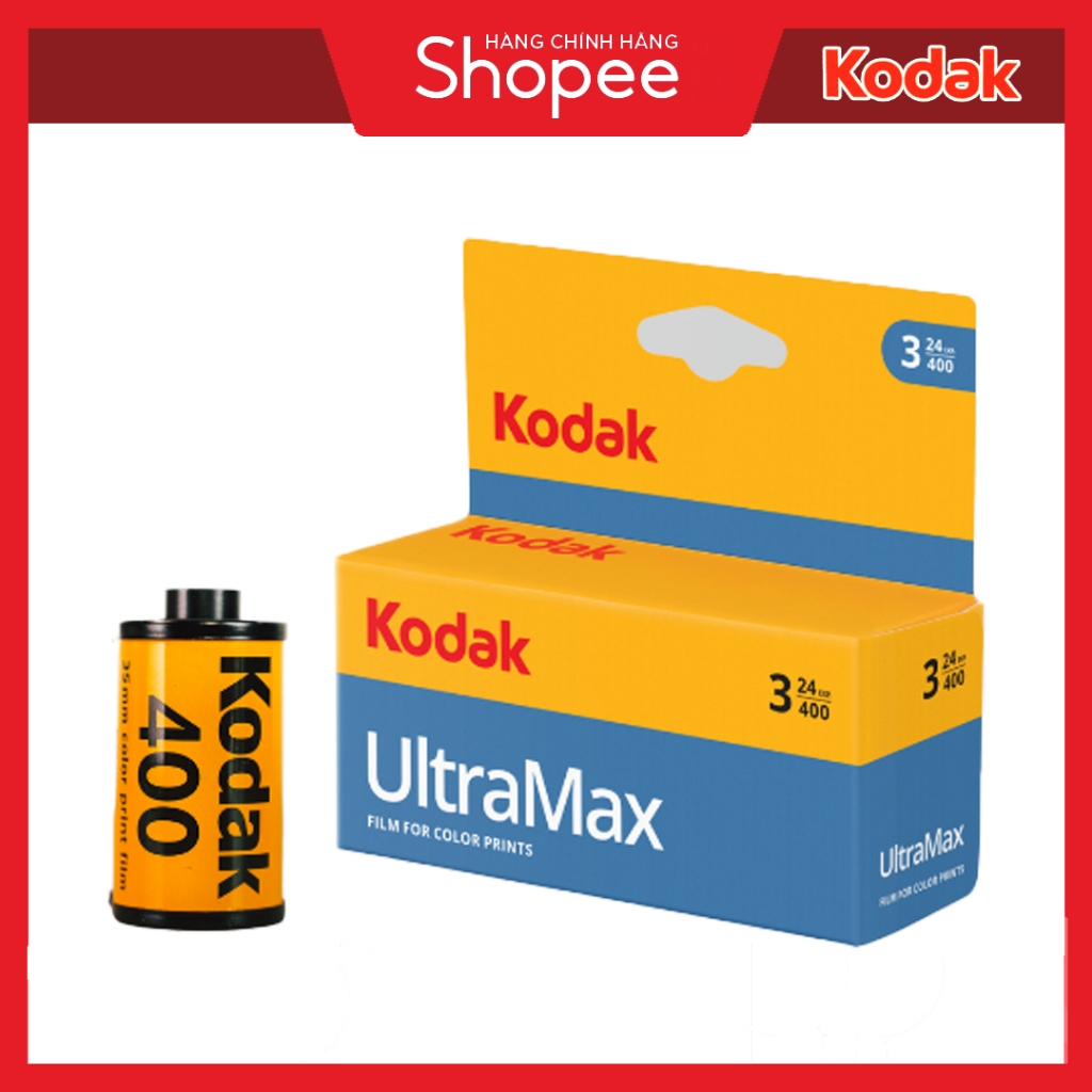 Film Âm Bản Kodak UltraMax 400 - 36exp - Date T8/2027 -  Pack 3 cuộn (Có hộp giấy - Có tách hộp)
