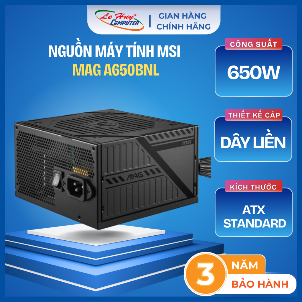 POWER MSI MAG A650BNL (650W) BLACK - Hàng Chính Hãng