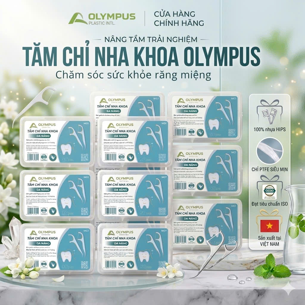Combo 12 Hộp Tăm Chỉ Nha Khoa Olympus 600 Tăm Làm Sạch Kẽ Răng