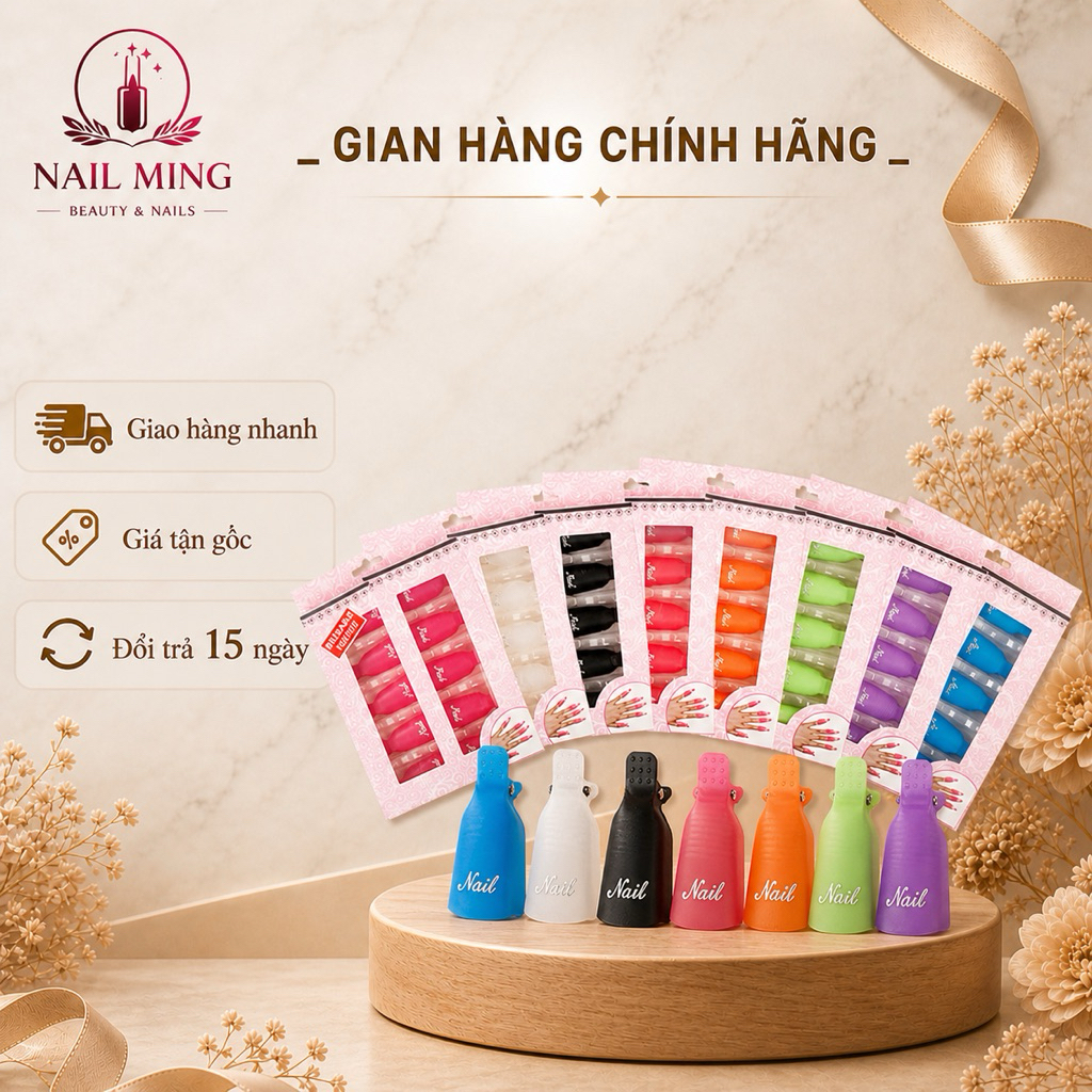 Kẹp ủ tháo gel móng tay - Bộ 10 kẹp nhựa bền chắc chuyên dụng cho dân làm móng