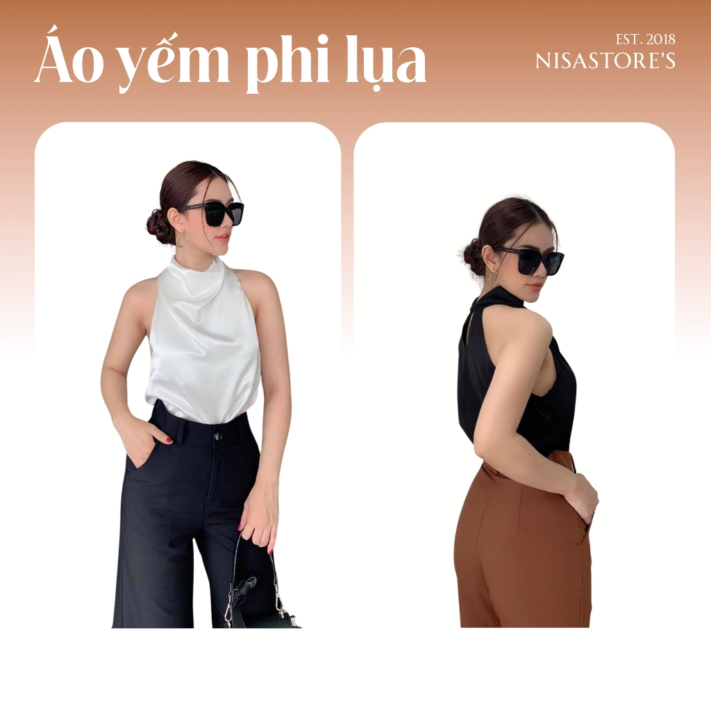 Áo yếm phi lụa 2 màu sang chảnh