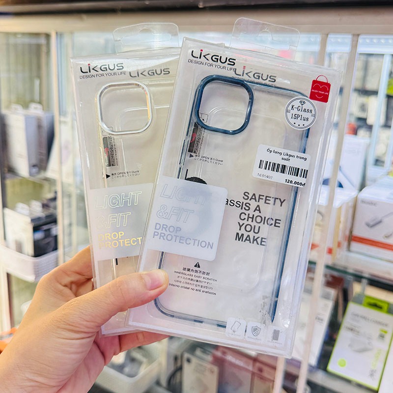 Ốp lưng iPhone 15 Plus Likgus K-Glass trong suốt