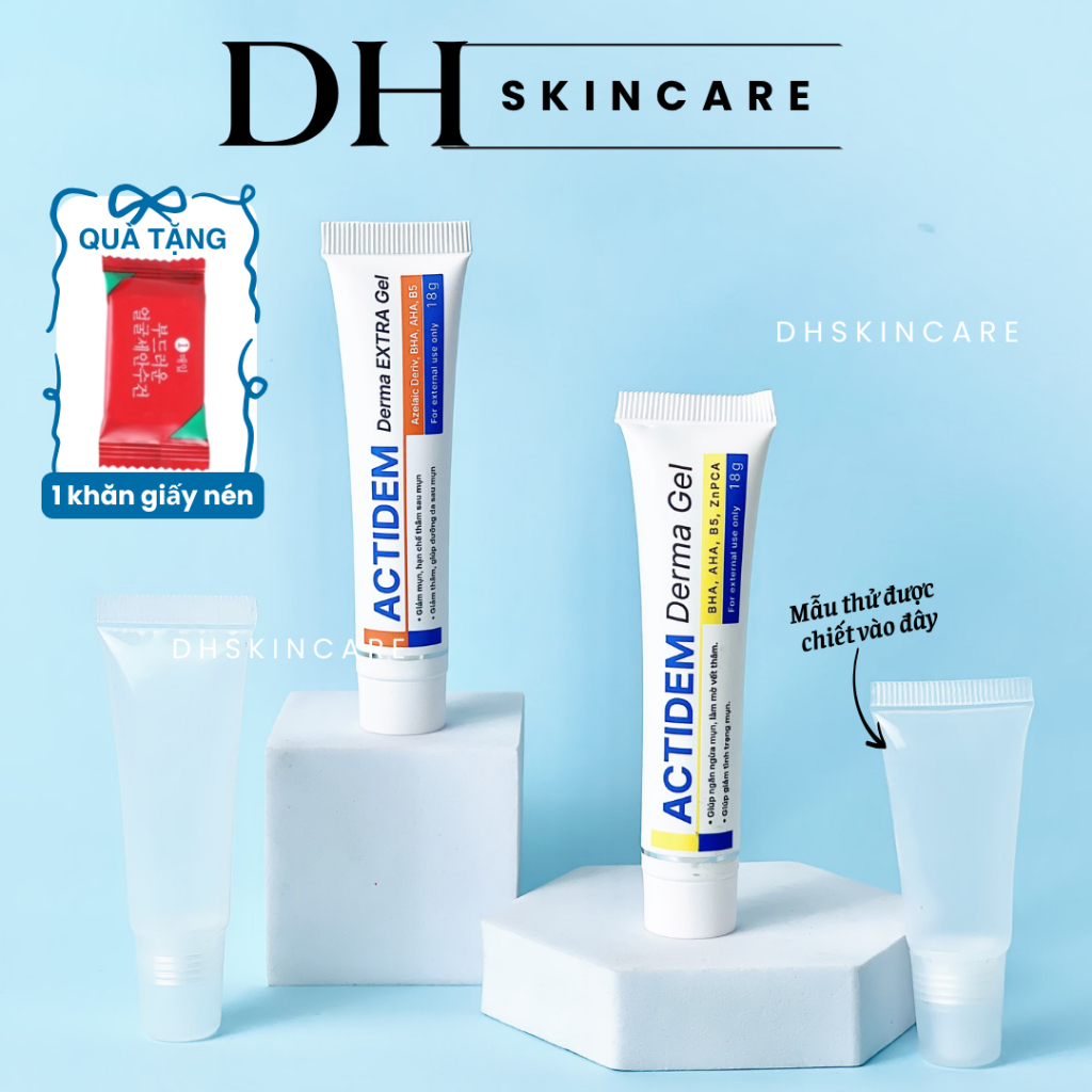 Gel Giảm Mụn Mờ Thâm Actidem Derma Extra Gel 18g Dhskincare Cam Vàng