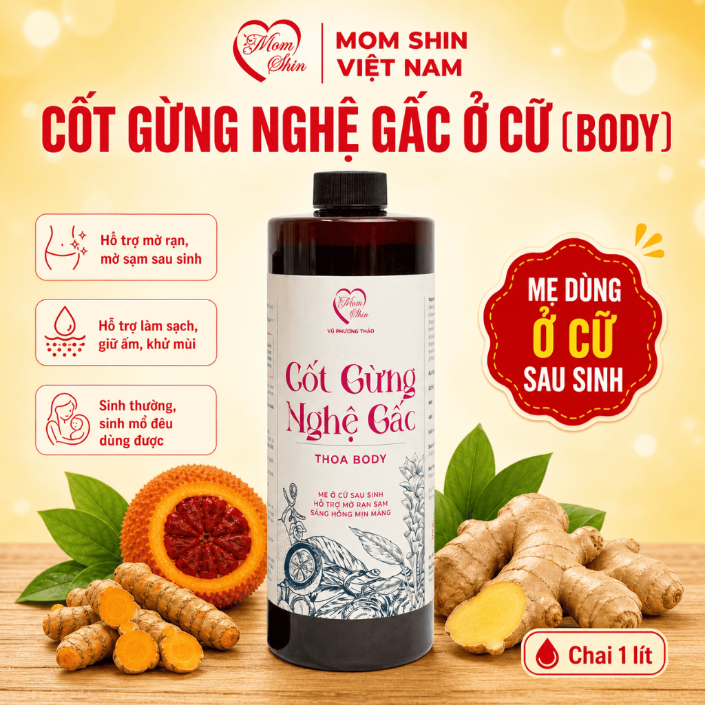 [THOA BODY] Cốt Gừng Nghệ Gấc MOM SHIN, Mẹ Sau Sinh Ở Cữ, Shop Mẹ Thảo, Ở Cữ Mẹ Shin Min Gin